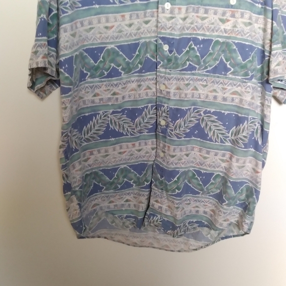 Ralph Lauren Chaps Cotton Short Sleeve Hawaiian Button Up Shirt Size Large - Picture 3 of 13